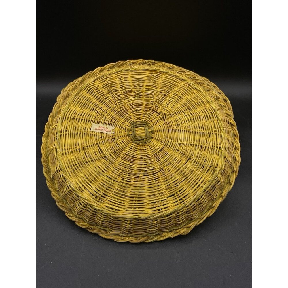 Woven Wicker Paper Plate Holders 9.5” Round Set of 6 Multicolored Hong Kong - Picture 5 of 7